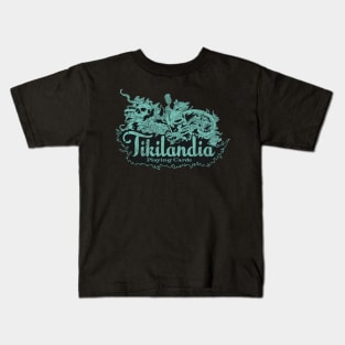 Distressed Tikilandia Playing Cards Logo Kids T-Shirt